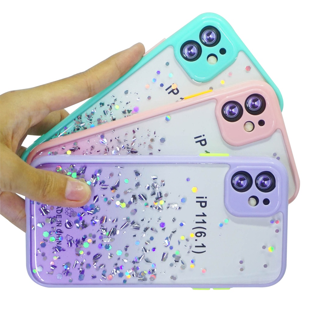 Casing Samsung A01 | M11 | A03 Core | A73 5G | S21 FE 5G Transparent Dove Candy Glitter Hard Case