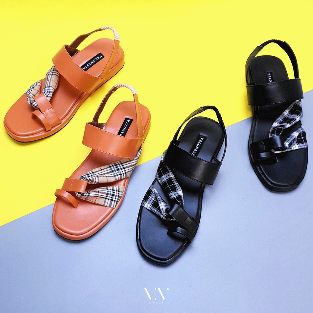 Sandal Tali Wanita Velonesia Slip Sandal Platform Wanita Sandal Wanita Tali Belakang - Kanna