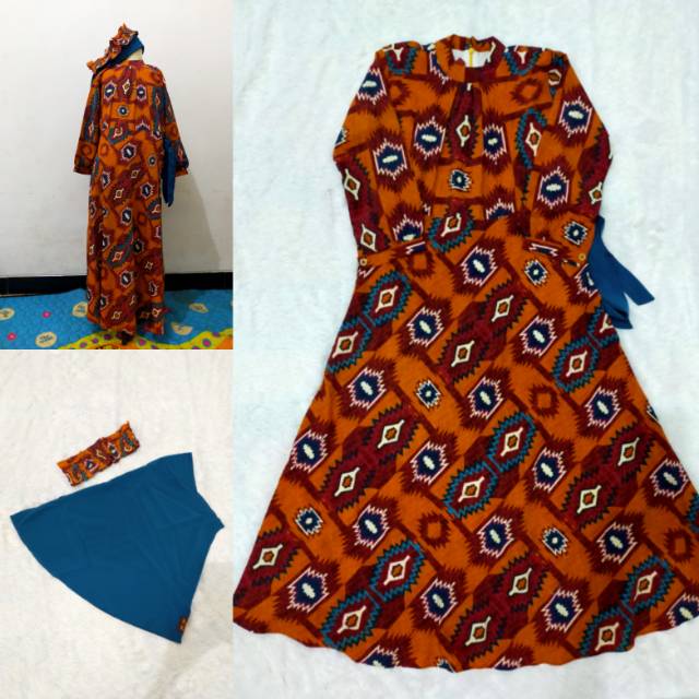 Baju muslim anak gamis keke size 8 batik
