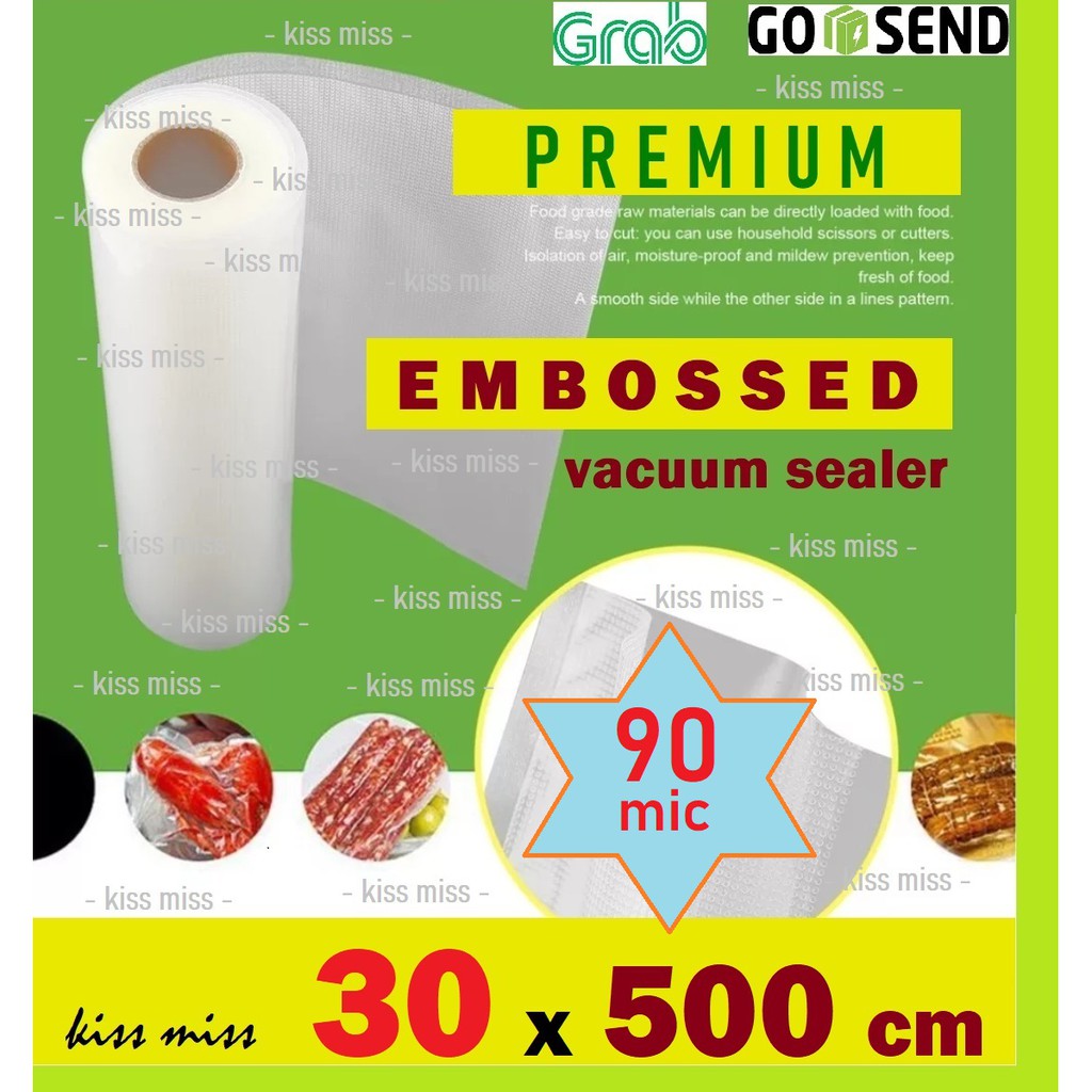 Plastik Vacuum Roll Embossed / 30x500cm / Vakum Sealer / Vacum / Refill / Plastik Makanan /Freshpac