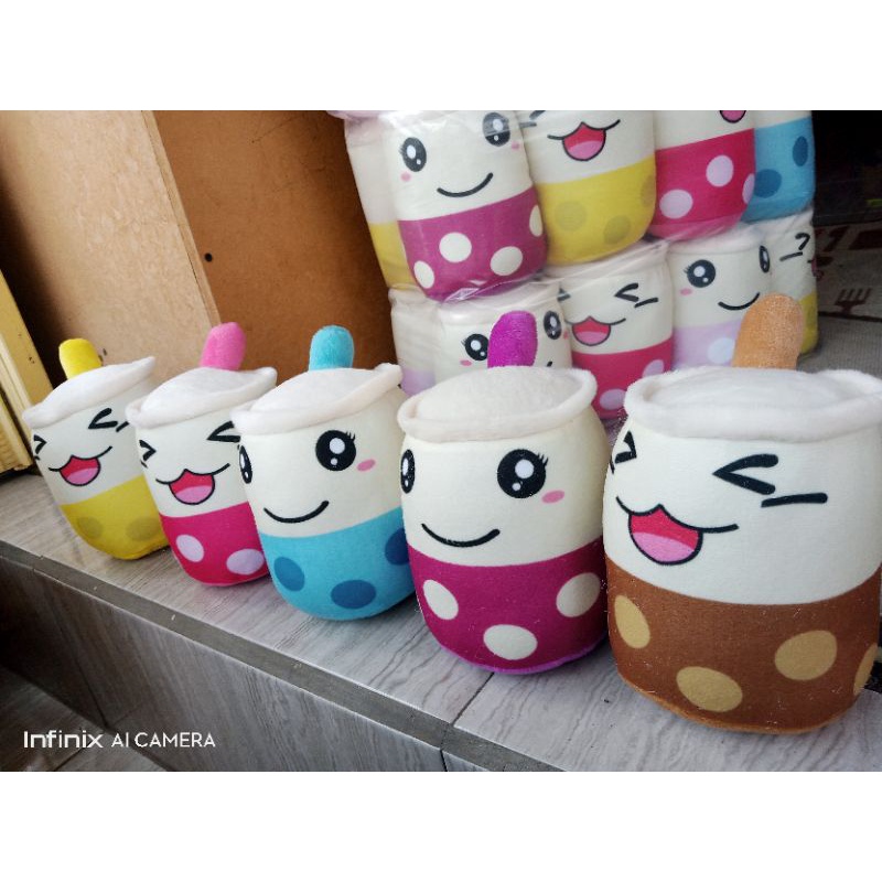 Boneka boba mini lucu imut murah bisa cod / boneka boba kecil 20 cm / boneka viral /boneka bubble te