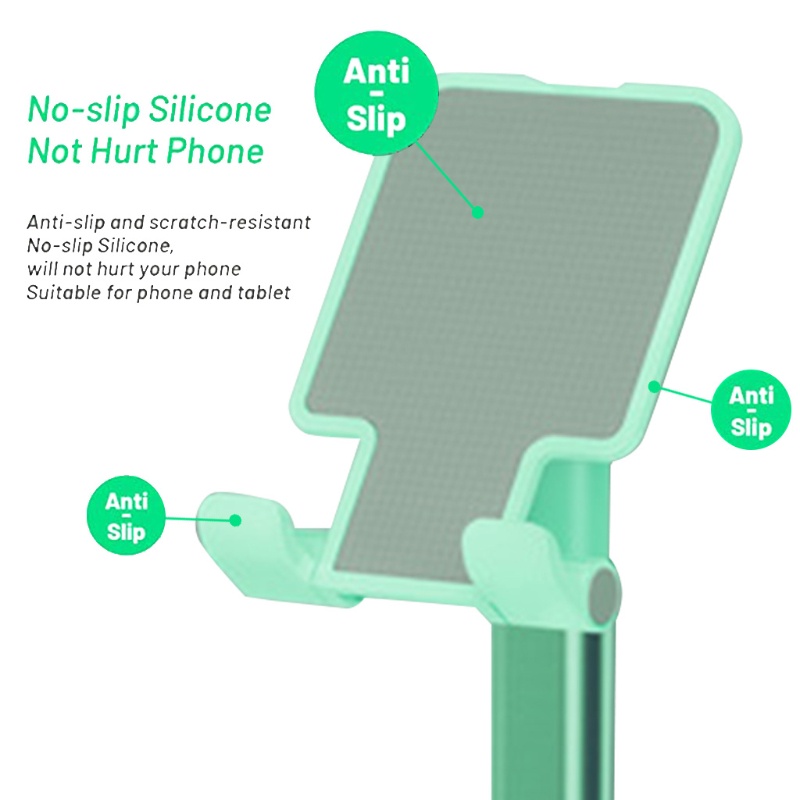 VIVI   Non Slip Desktop Phone Holder Dock Compatible with All Phones Green Adjustable