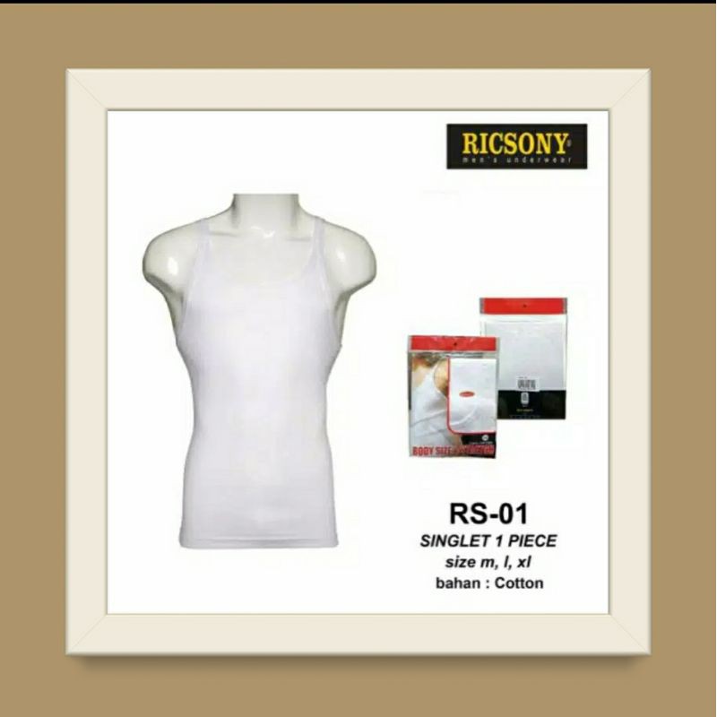 RICSONY SINGLET PRIA RS-01 PUTIH