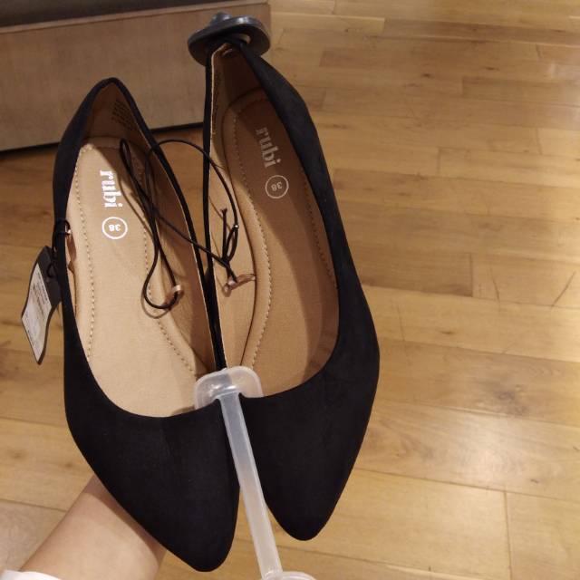 RESTOCK FLAT SHOES  RUBI  PRIMO POINT BLACK SUEDE Shopee 