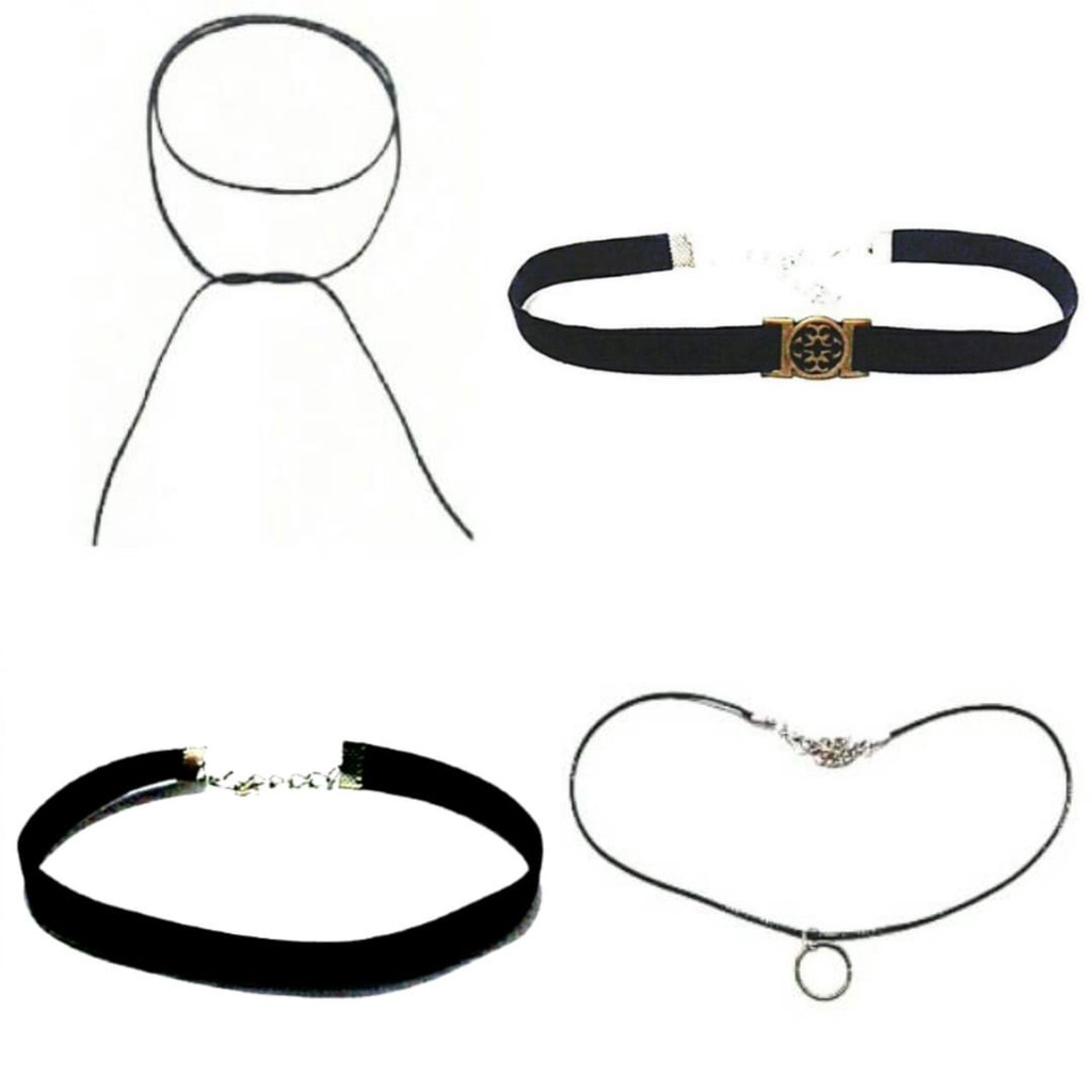 Paket Hemat Premium Choker Necklace Set N (Get 4 Pcs Kalung)