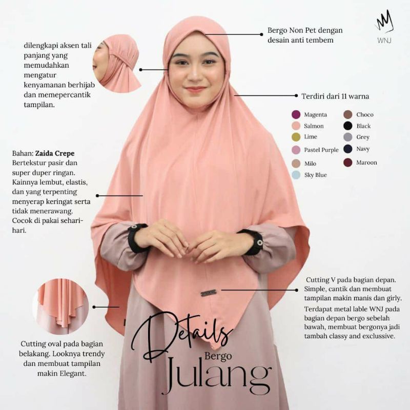 jilbab instan syari jumbo julang wanoja