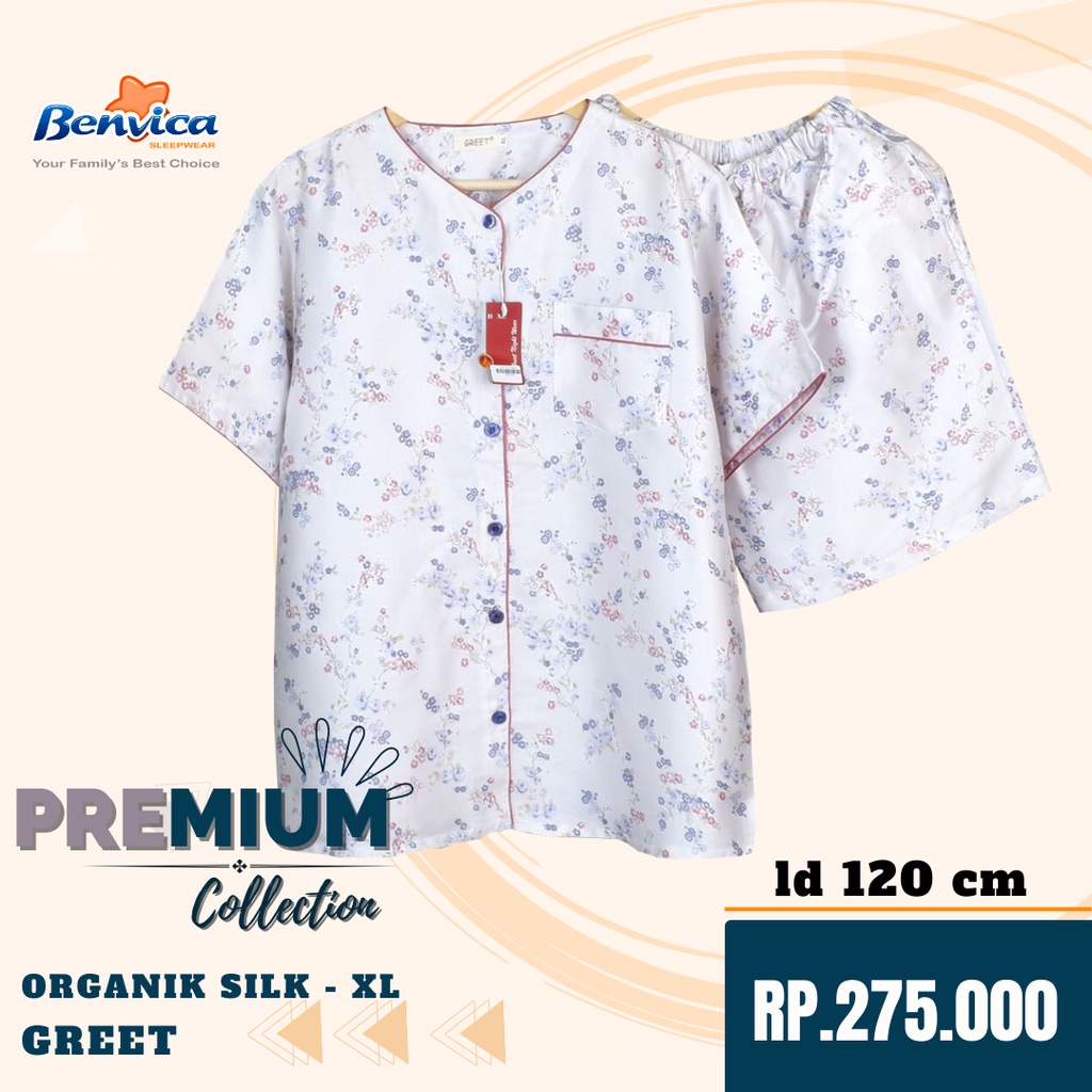 BAJU TIDUR CELANA PENDEK KATUN ORGANIK SILK PREMIUM BANYAK MOTIF XL