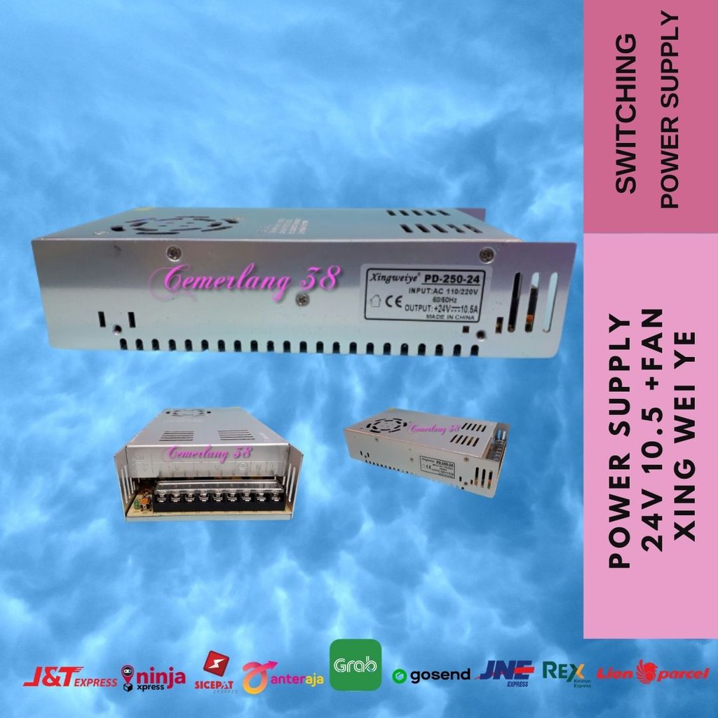 Switching Power Supply Jaring 24V 10A + FAN / KIPAS