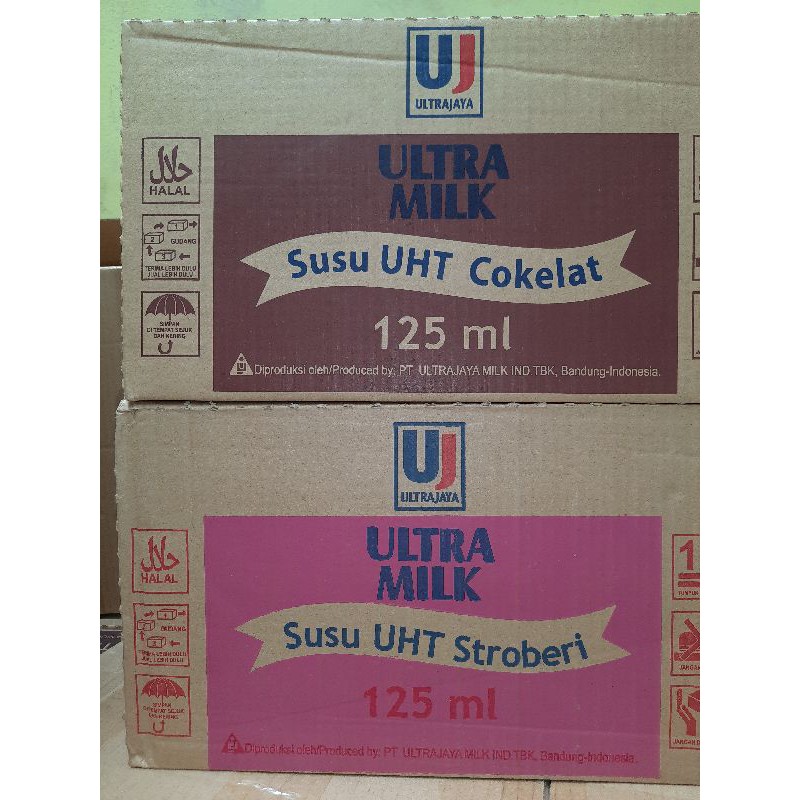 

Ultra milk 125ml Coklat/Full Cream/Strawberry isi 40pcs