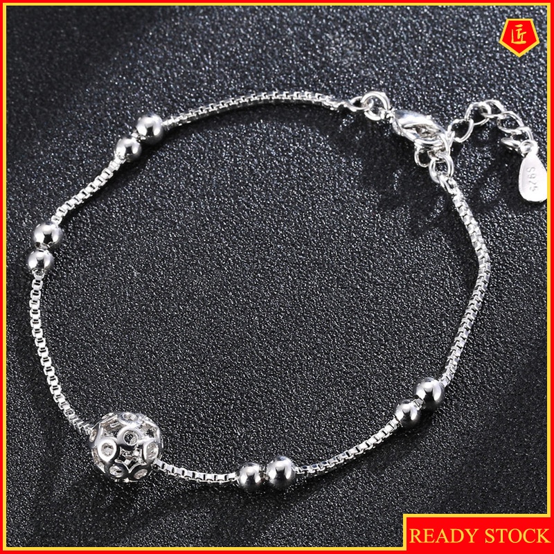 [Ready Stock]Women's Lucky Beads Silver Bracelet