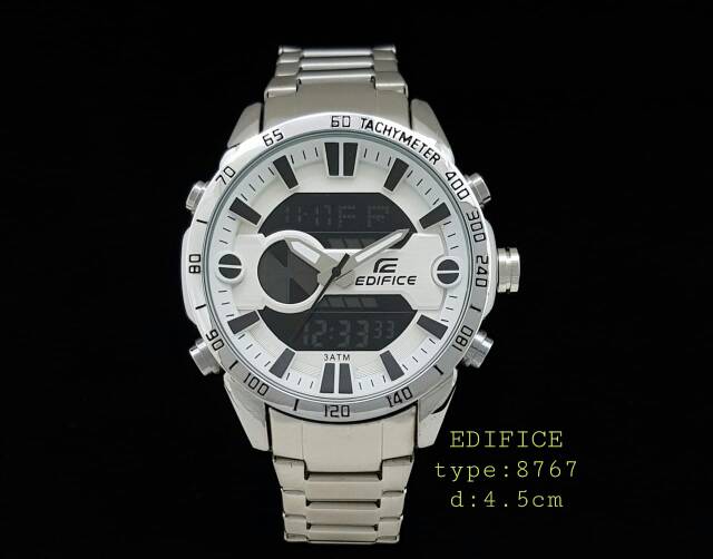 Jam pria casio Edifice 8767 dual time sport