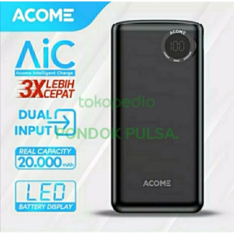 Power Bank ACOME AP202 20000Mah Dual Input LED Display