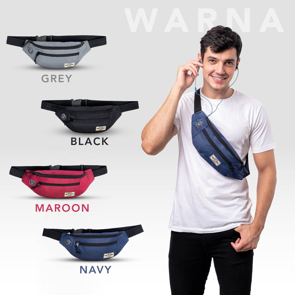 HEYLOOK Project - Tas Selempang Pria Waist Bag ALVA Pria Sling Bag Gadget Distro Pria