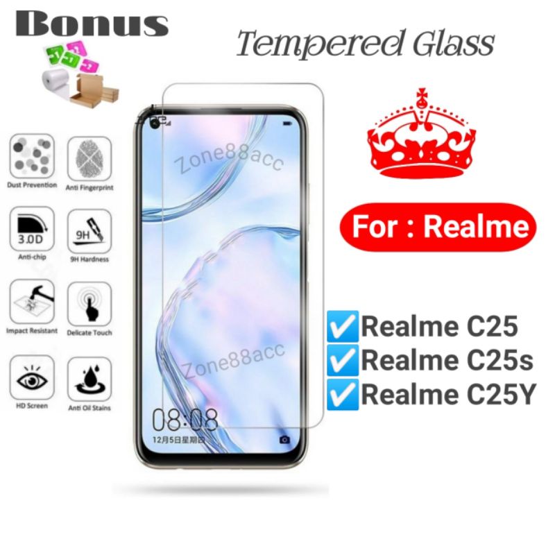 Antigores Tempered glass screen guard protector Realme C25 C25s C25Y S Y TG Bening Antiblue Spy Blue light Full Garskin Lensa Lens Pelindung Layar 9D