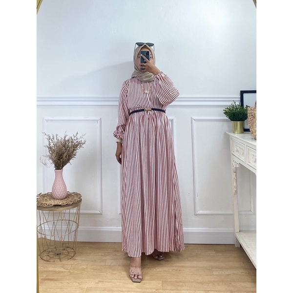 YEZIA DRESS | GAMIS WANITA HOME DRESS RAYON MOTIF STRIPE