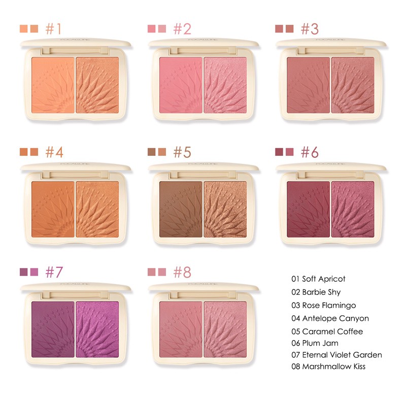 CLEARANCE SALE ! Focallure Sunkissed Monochromatic Compact Blush On Duo Palette Pipi FA125 FA 125 Perona Pemerah Pipi Tahan Lama Waterproof