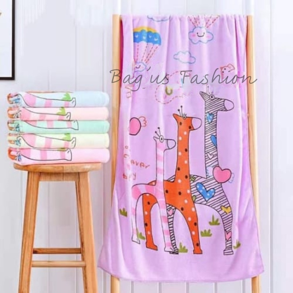 Handuk Bayi dan Anak Microfiber 50x100cm 60x120cm Handuk mandi Dewasa Import