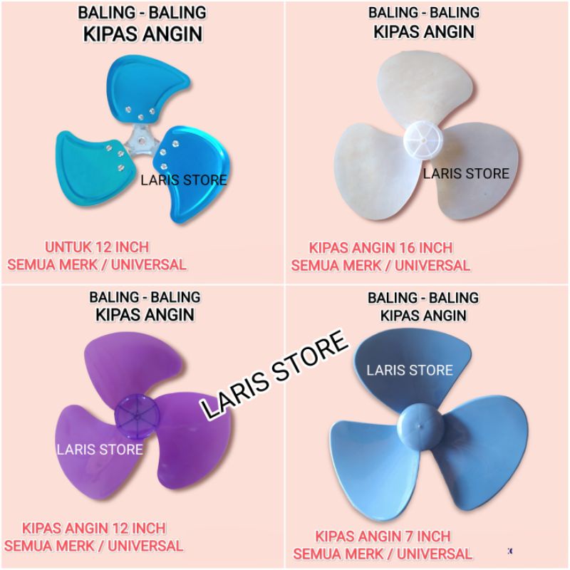 BALING BALING KIPAS ANGIN 7 INCH 12 INCH 16 INCH SEMUA MERK / UNIVERSAL BALING BESI PLASTIK