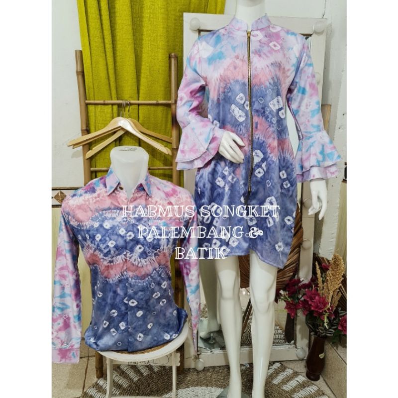 COUPLE TUNIK JUMPUTAN PALEMBANG ASLI SUTRA SILK