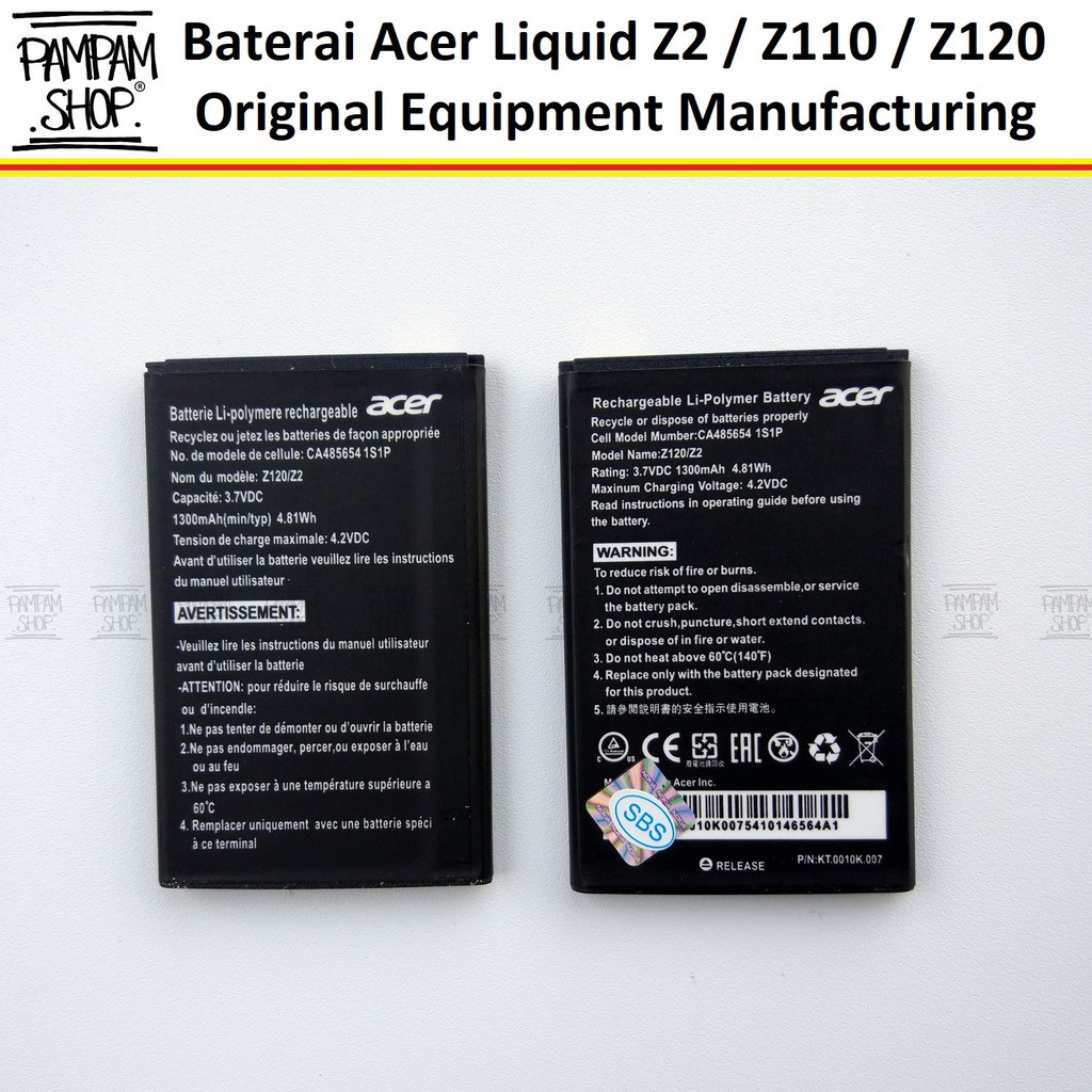 Baterai Acer Liquid Z2 Z110 Z120 Original OEM Batre Battery Batrai HP Ori