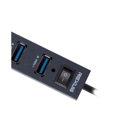 Usb 3.0 hub rexus 4 port usb 3.2 on off switch 5Gbps 20w rxh-327 h327 - Terminal usb3.0 saklar rxh327