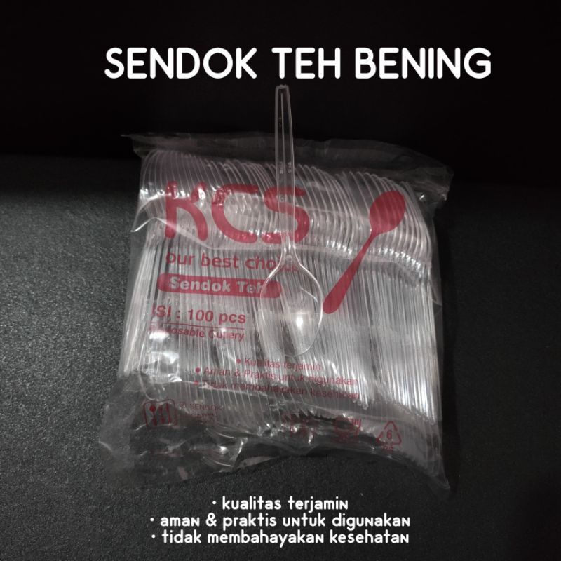 Sendok Teh Plastik bening Kecil / Sendok Teh Bening KCS isi 100pcs