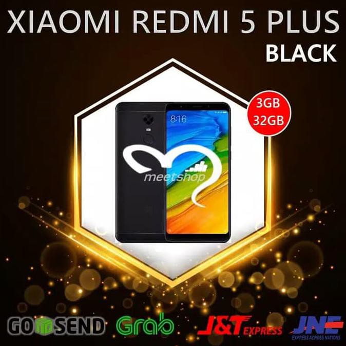 TERMURAH XIAOMI REDMI 5 PLUS 4G LTE GOLD BLUE BLACK 3GB 32GB BRAND NEW IN - Hitam READY STOCK