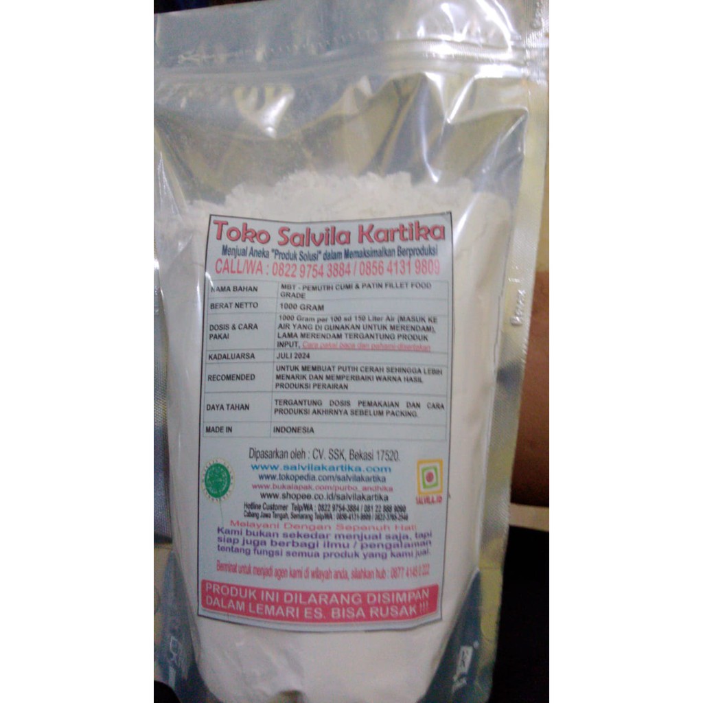 

MBT perikanan (tangkapan/budidaya), pemutih cerah susu fillet ikan dan hasil laut, food grade murni