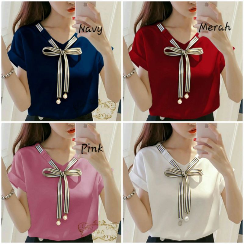 Atasan Blouse Laura (15warna)