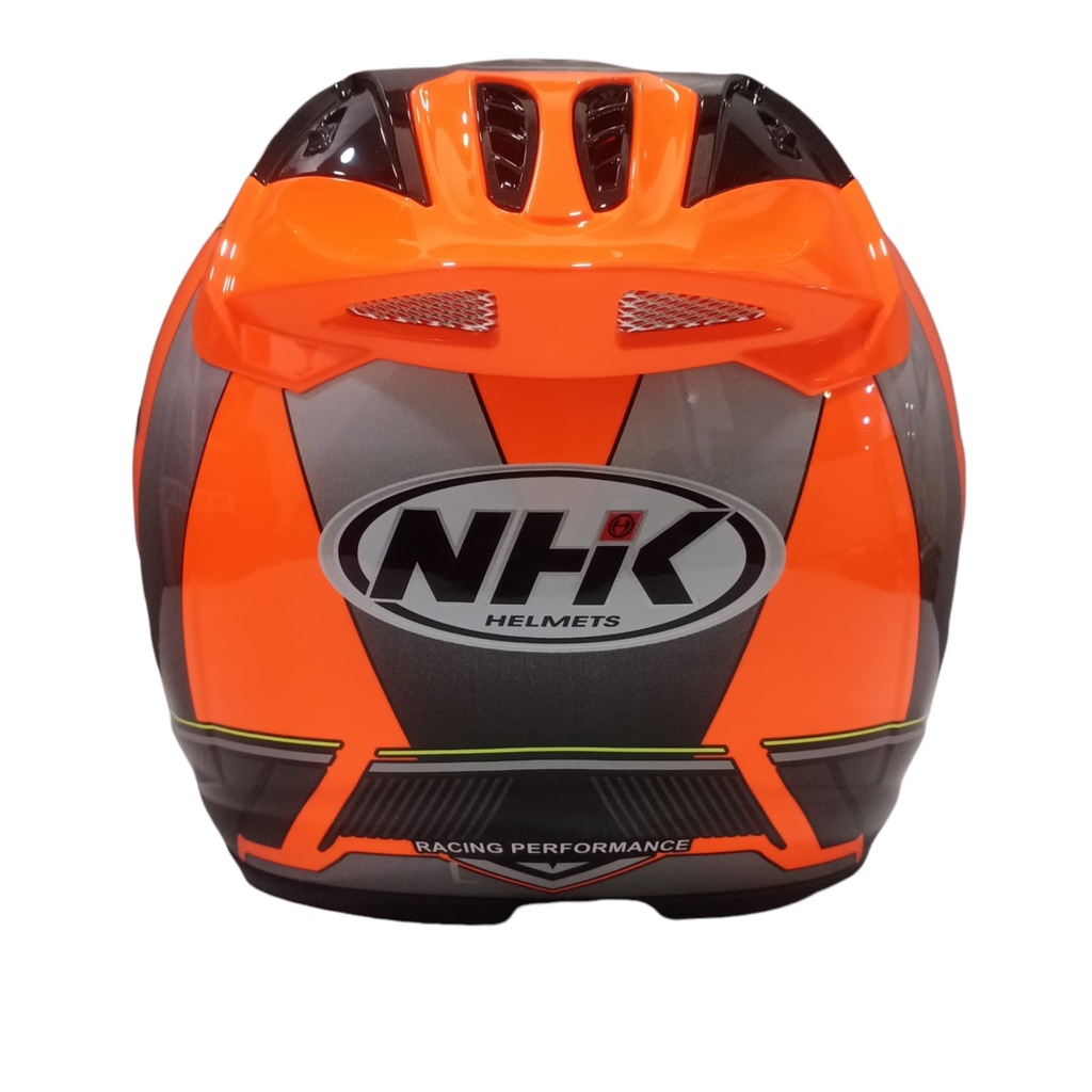 NHK HELM R6 WAVE ORANGE FLO R-6 SINGLE VISOR MOTIF