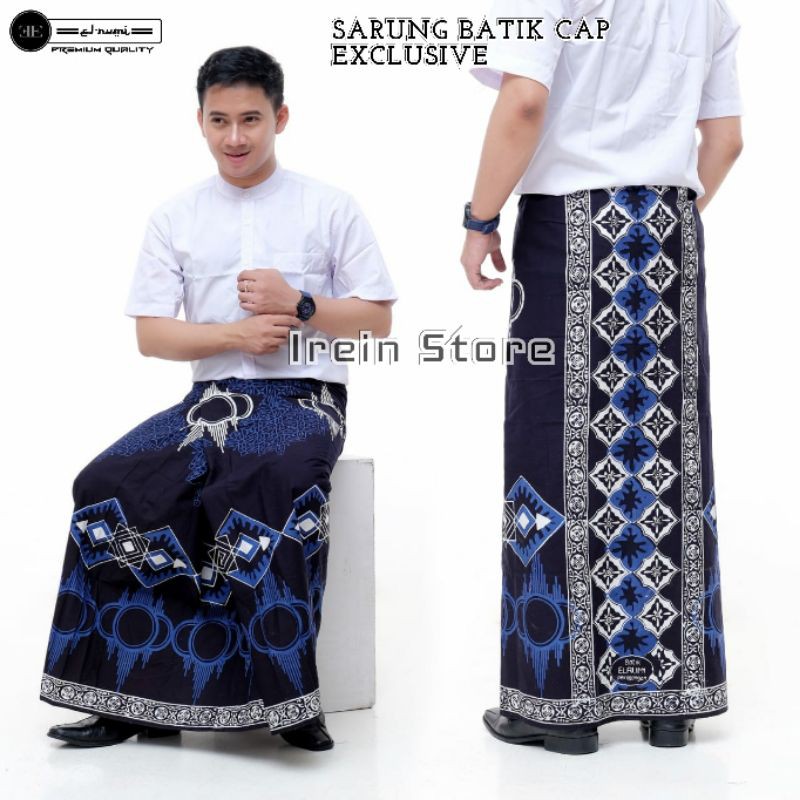 Sarung batik Cap motif meteor biru Sarung Cap Orisinil asli Pekalongan Sarung pria dewasa