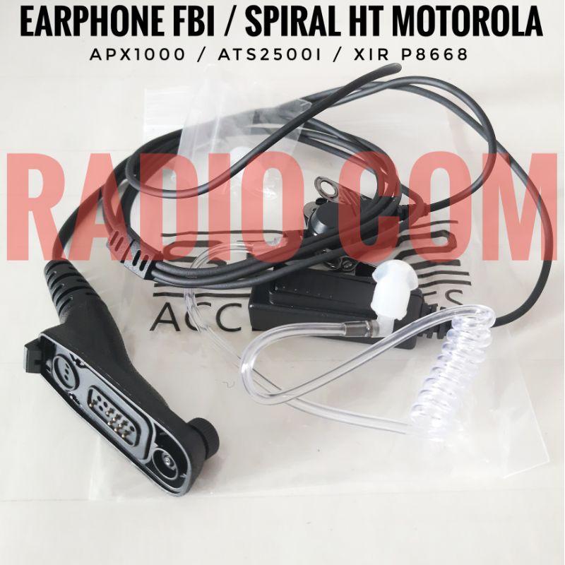 EARPHONE FBI / HEADSET FBI HT MOTOROLA APX1000 PASPAMRES HT XIR P8668i P8668 P9268 / ATS 2500i