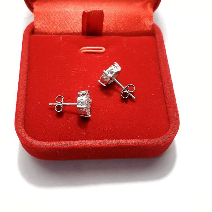 SALEE.. GIWANG PERAK 925 / ANTING TUSUK PERAK 925 LAPIS EMAS PUTIH / ANTING GIWANG TUSUK STUD AT284