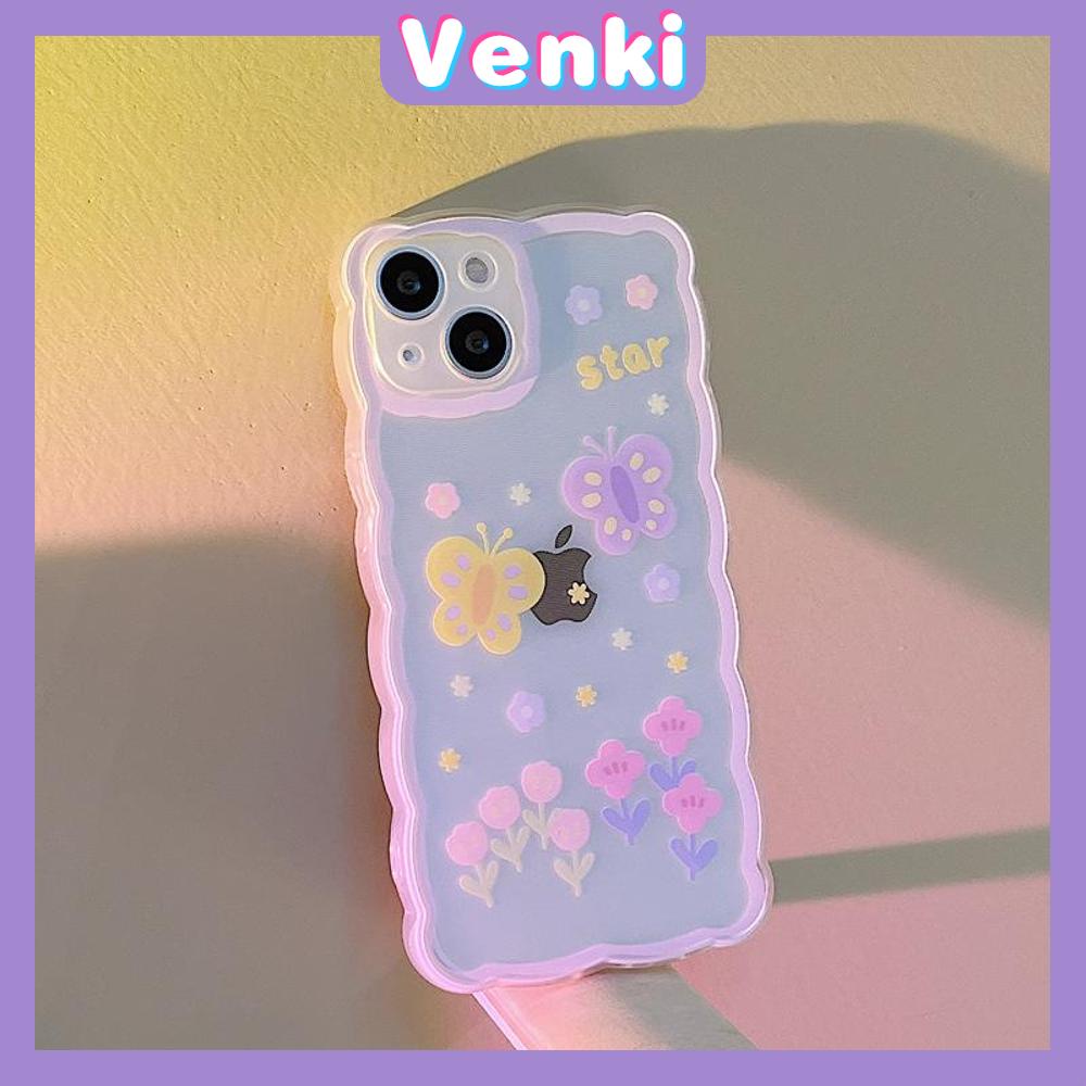 iPhone Case Silicone Soft Case Clear Case Wave Non-Slip Shockproof Camera Full Coverage Protection Butterfly Flower For iPhone 13 Pro Max iPhone 12 Pro Max iPhone 11 iPhone 7 Plus