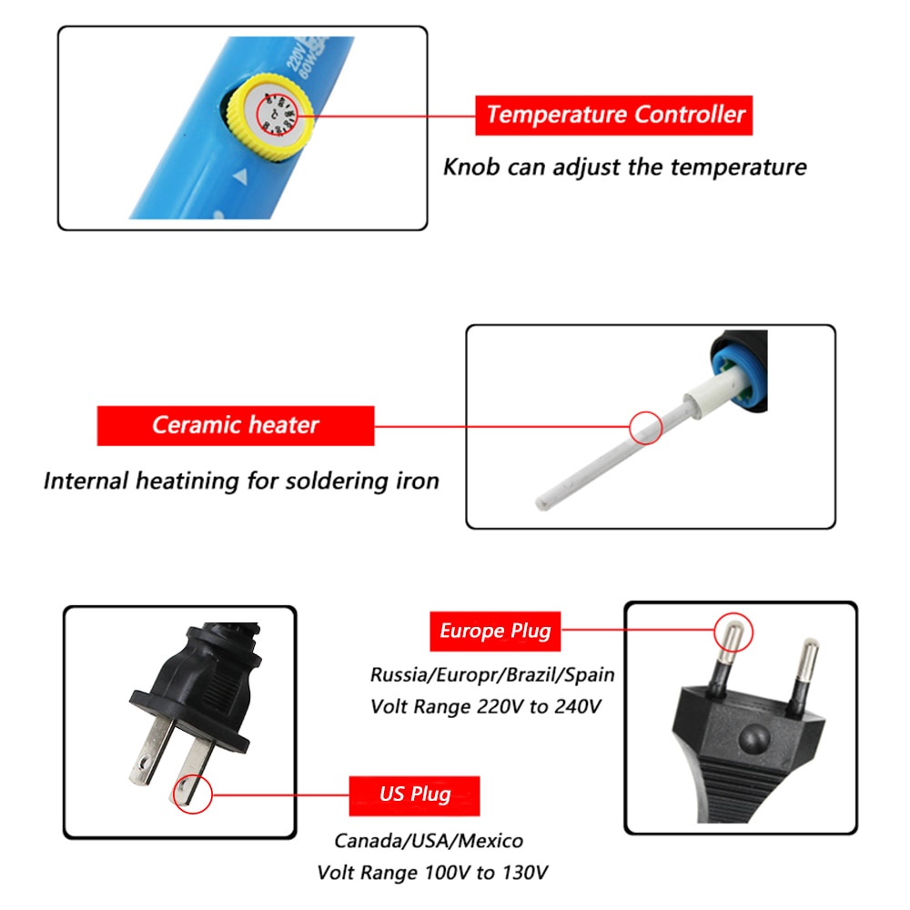 [ORIGINAL 100%] SOLDER SET IRON ADJUSTABLE TEMPERATURE 60W