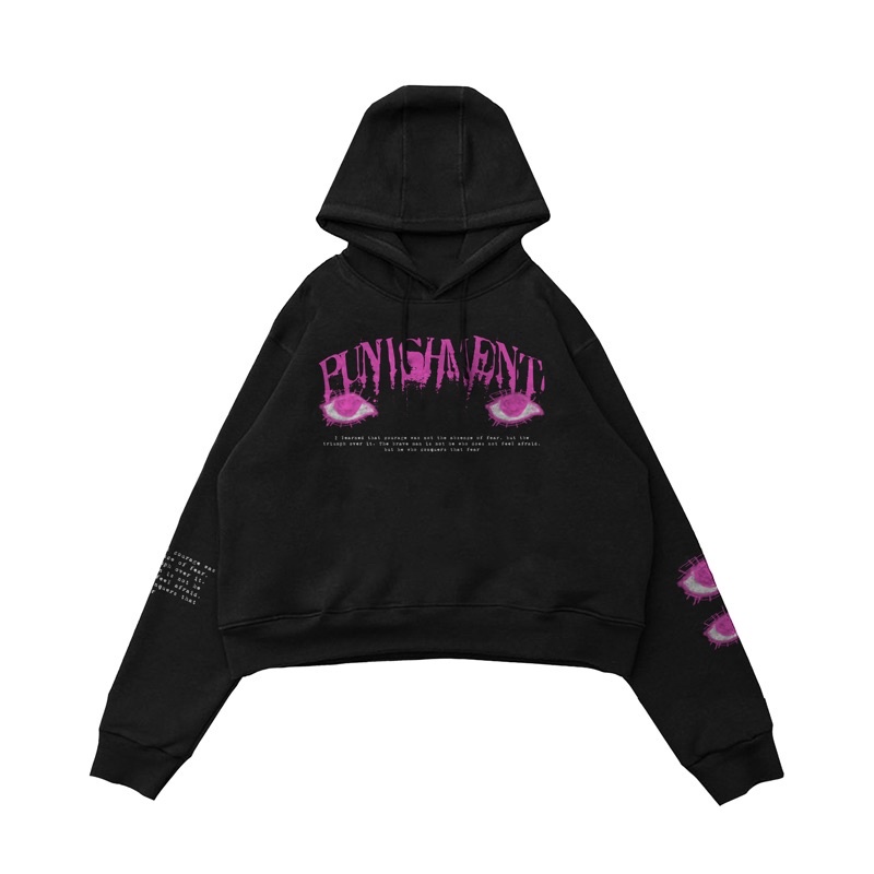 CROP HOODIE PUNIHSMENT DISASTER PREMIUM ORIGINAL DISTRO UNISEX UNIFINISHED TERLARIS