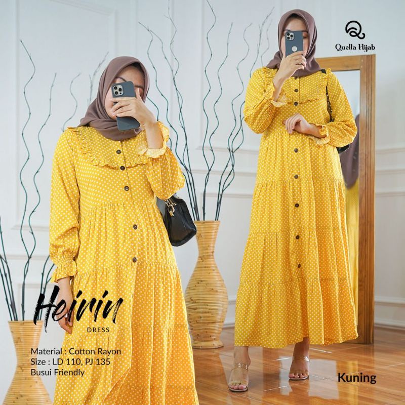 Gamis Dress Polkadot Jumbo Rayon Premium Rempel