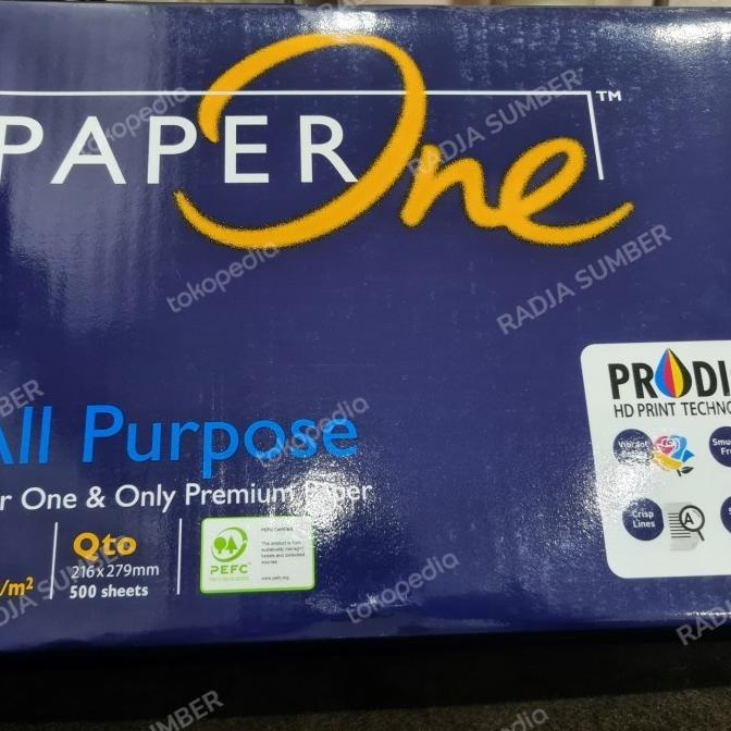 

Produk Unggulan] Paper One Qto/Letter (216 x 279 mm) 80 gram