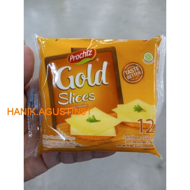 

Prochiz Gold Slice 12pcs. Keju lembaran. keju cheddar singles