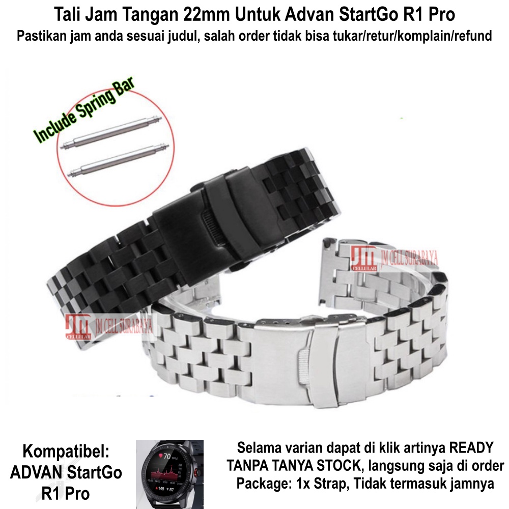 Strap Rantai Advan StartGo R1 Pro - Tali Jam Tangan 22mm Super Engineer II Stainless Steel