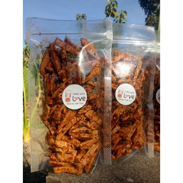 

Basreng viral pedas daun jeruk Ngoenyah Snack