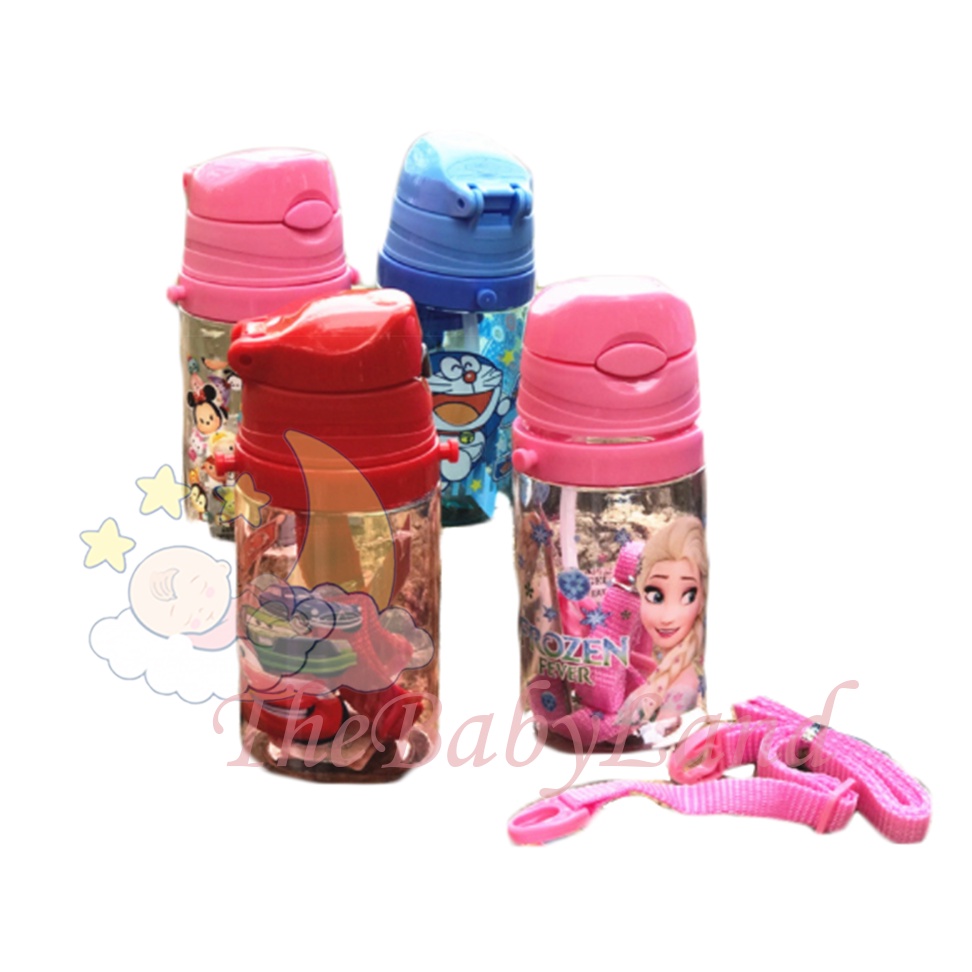 [1KG 10PCS] Babyland Botol Minum Anak Sedotan Lucu Motif Karakter Tali Panjang