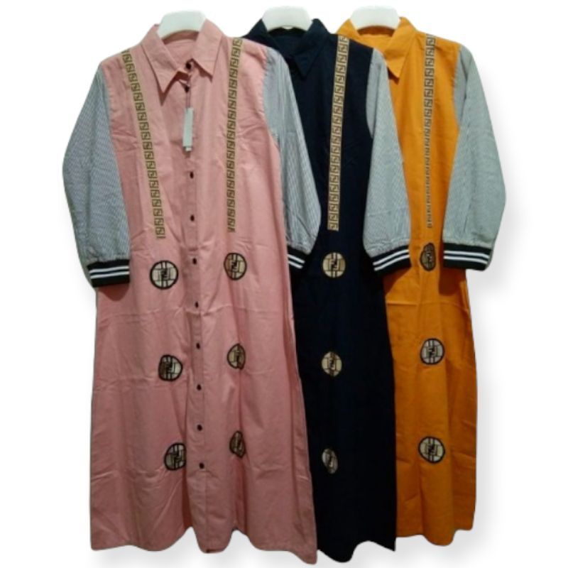 GAMIS  FENDI MOTIF BORDIR TEMPEL