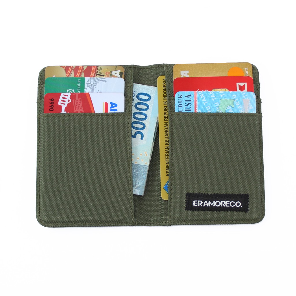 Dompet Kartu Pria Wanita card holder model slim slot vertical hijau EMDK49