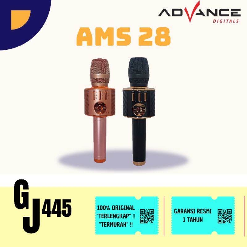 Advance Speaker Karoke Microphone Extra Bass Bluetooth Mic Multimedia AMS 28