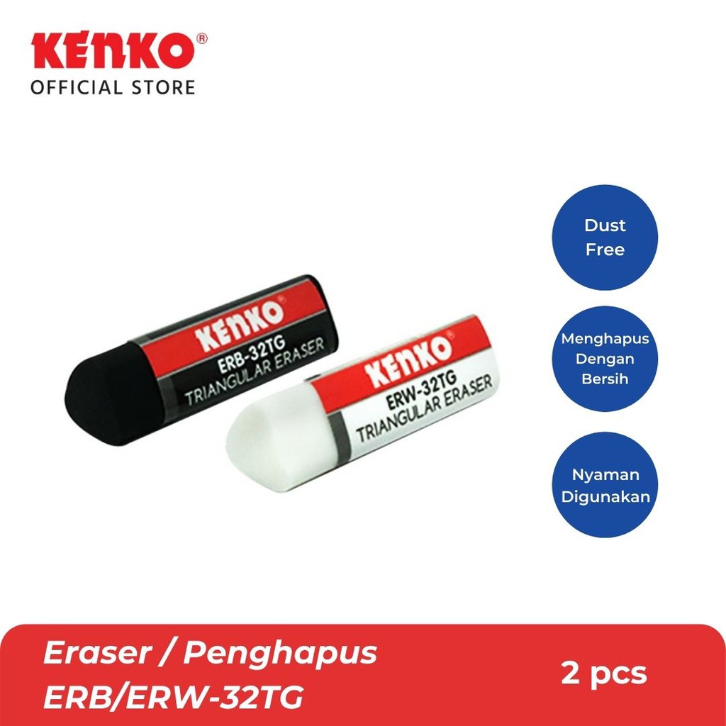 

KENKO ERASER / Penghapus Pensil ERB/ERW-32TG Triangular - 2 PCS