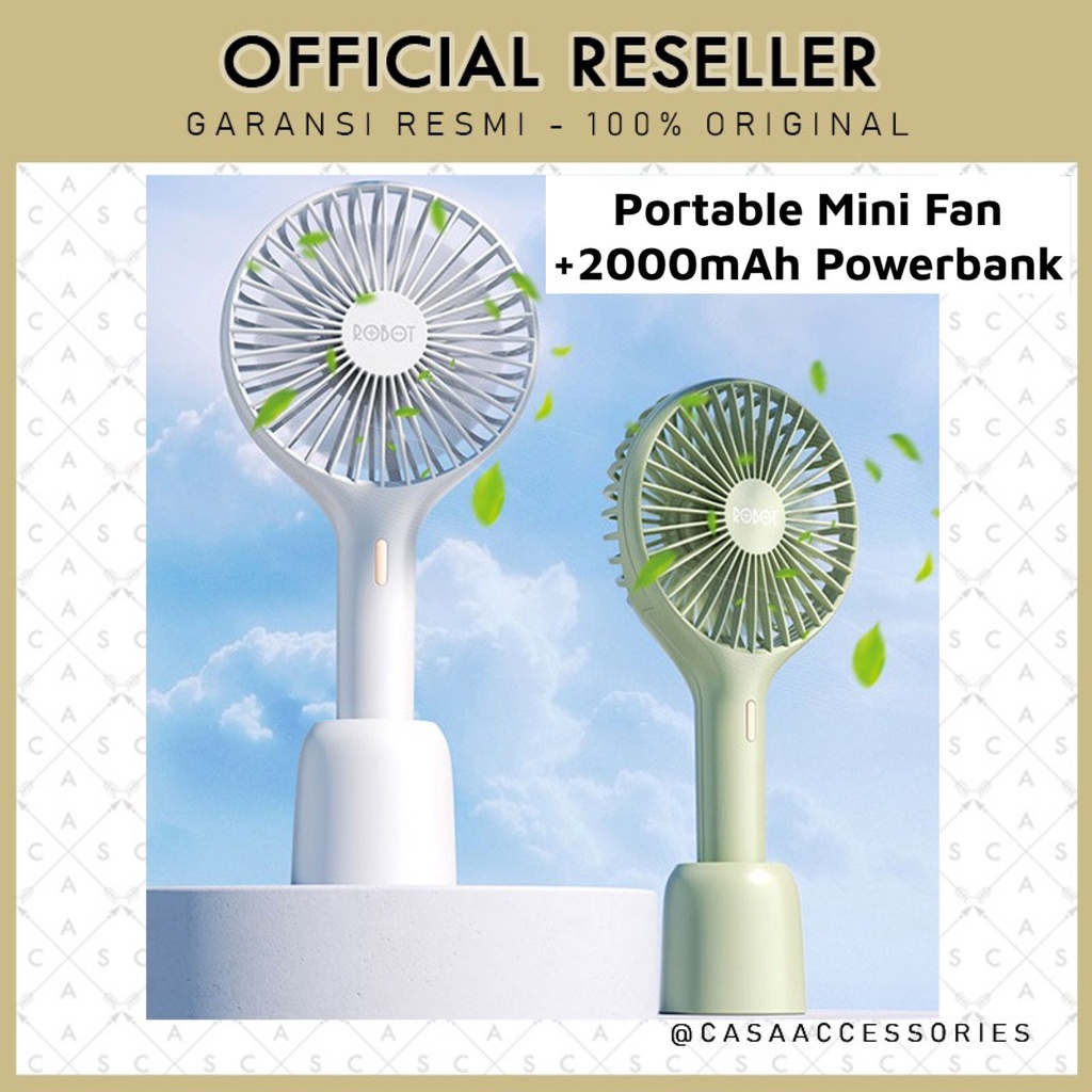 Robot RT-BF17 Kipas Angin Portable Mini Fan + Powerbank 2000mAh (New RT-BF11)