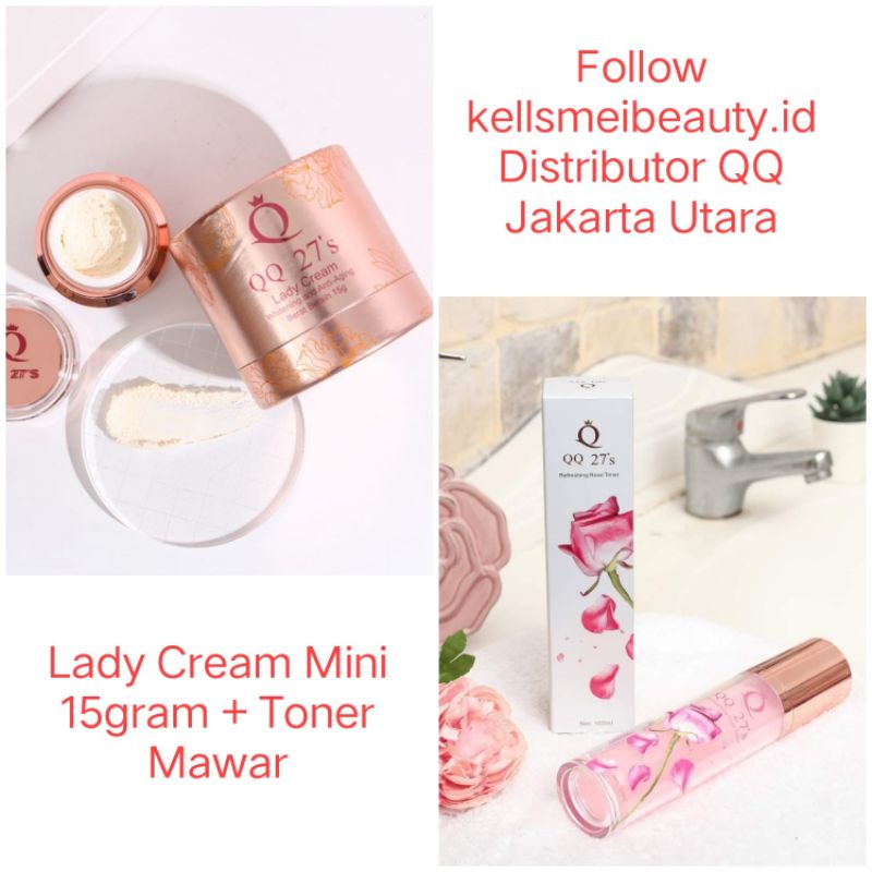 QQ 27'S Lady Cream Caviar & QQ 27'S Rose Refreshing Toner ( Set )