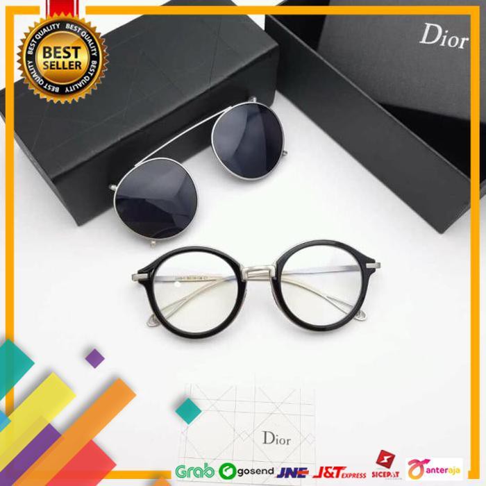 PROMO.. FRAME KACAMATA FASHION CEWEK KOREA BULAT, BAHAN BESI, ADA CLIP-ON - PUTIH ..TERLARIS
