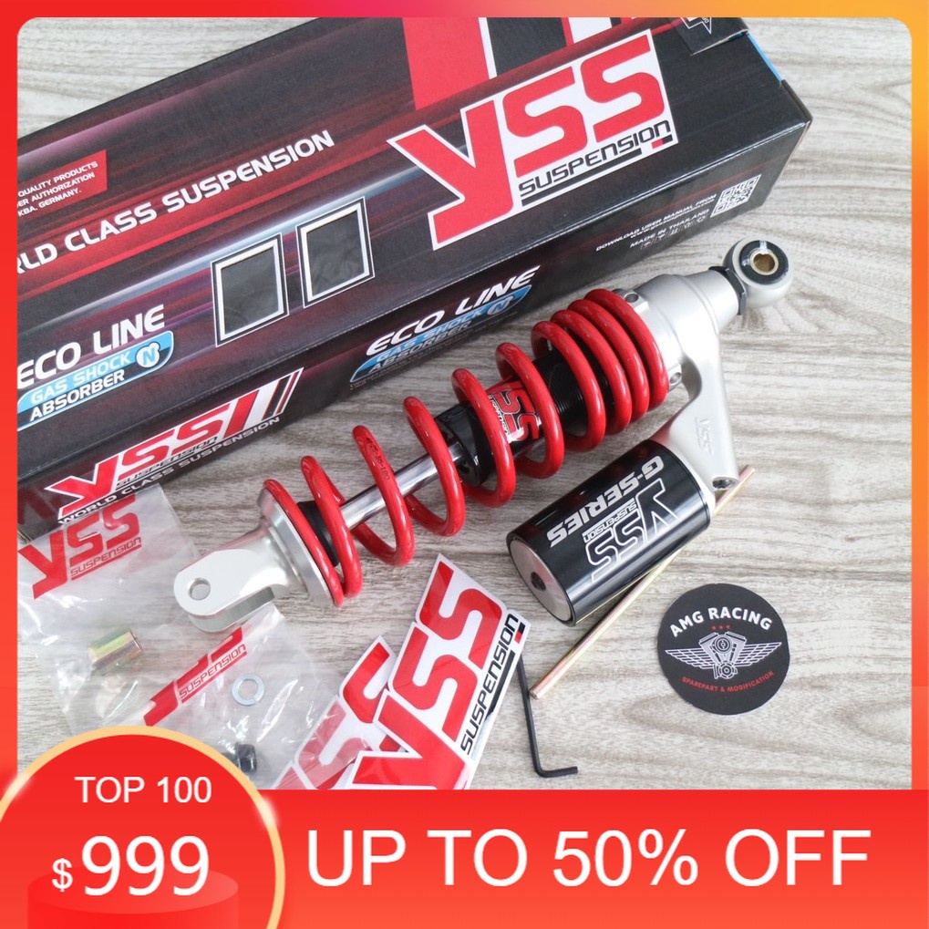 YSS PROMO Shock Mio-Beat -Vario -Scoopy -Xeon YSS G PLUS Tabung Red Black 300 mm